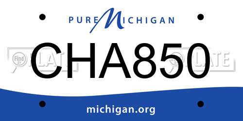 CHA850 Michigan License Plate