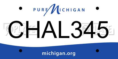 CHAL345 Michigan License Plate