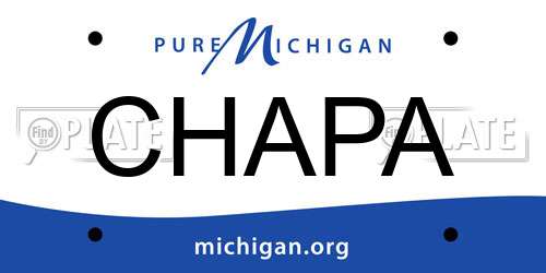 CHAPA Michigan License Plate