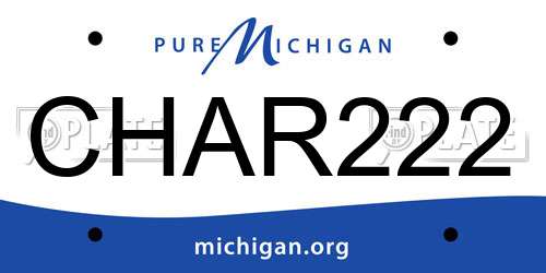 CHAR222 Michigan License Plate