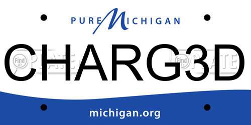 CHARG3D Michigan License Plate