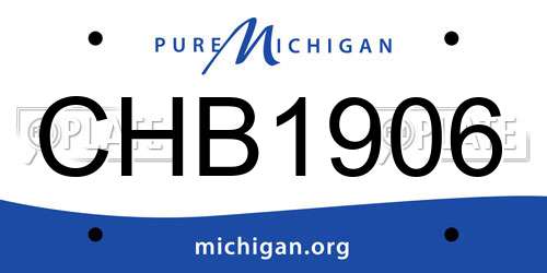 CHB1906 Michigan License Plate
