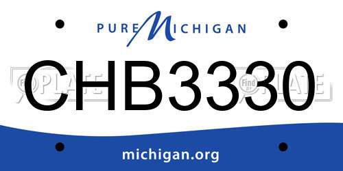 CHB3330 Michigan License Plate
