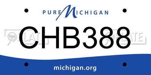 CHB388 Michigan License Plate