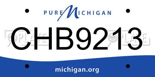 CHB9213 Michigan License Plate