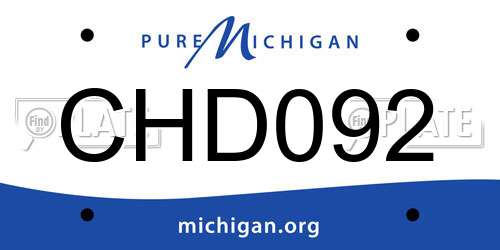 CHD092 Michigan License Plate