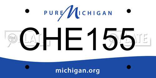 CHE155 Michigan License Plate