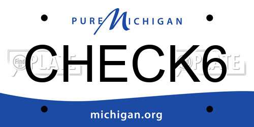 CHECK6 Michigan License Plate