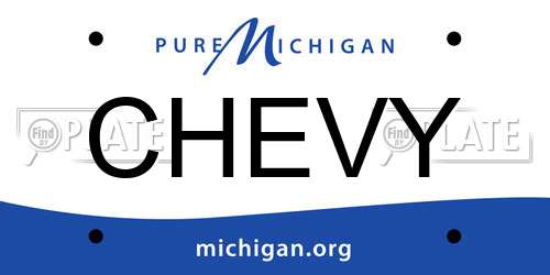 CHEVY Michigan License Plate