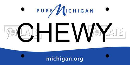 CHEWY Michigan License Plate