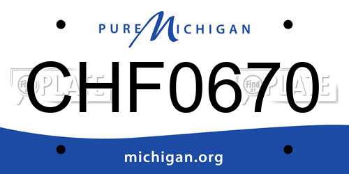 CHF0670 Michigan License Plate