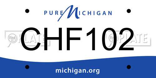 CHF102 Michigan License Plate