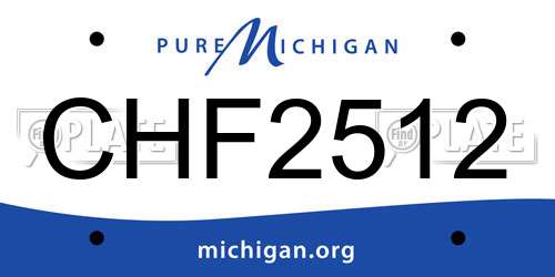 CHF2512 Michigan License Plate
