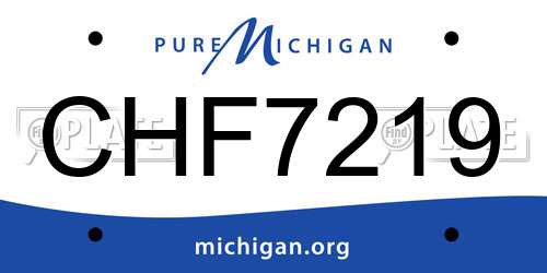 CHF7219 Michigan License Plate