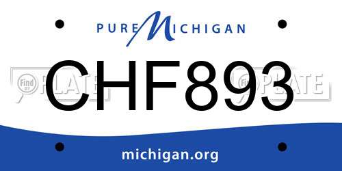 CHF893 Michigan License Plate