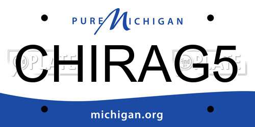 CHIRAG5 Michigan License Plate