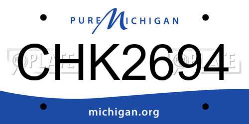 CHK2694 Michigan License Plate