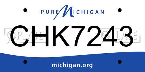 CHK7243 Michigan License Plate