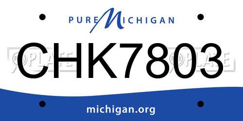 CHK7803 Michigan License Plate