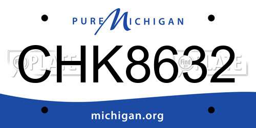 CHK8632 Michigan License Plate