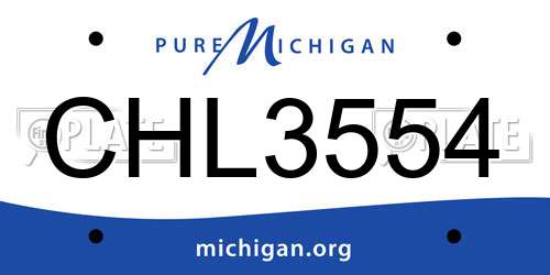CHL3554 Michigan License Plate