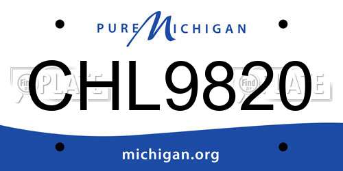 CHL9820 Michigan License Plate