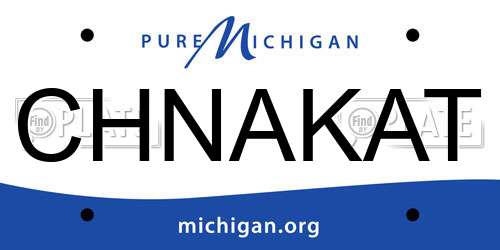 CHNAKAT Michigan License Plate