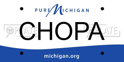 CHOPA Michigan License Plate