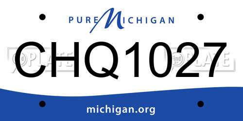 CHQ1027 Michigan License Plate