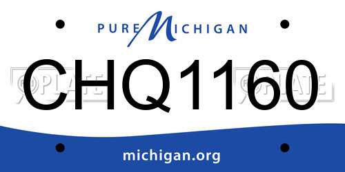 CHQ1160 Michigan License Plate