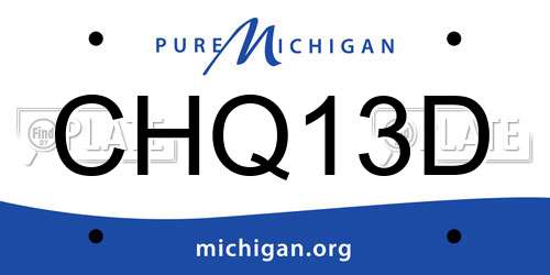 CHQ13D Michigan License Plate