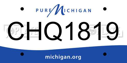 CHQ1819 Michigan License Plate