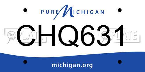 CHQ631 Michigan License Plate