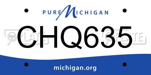 CHQ635 Michigan License Plate
