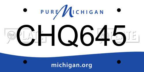 CHQ645 Michigan License Plate