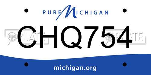 CHQ754 Michigan License Plate