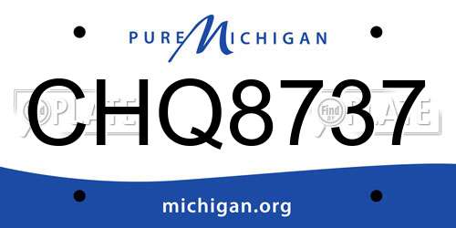 CHQ8737 Michigan License Plate