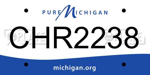 CHR2238 Michigan License Plate