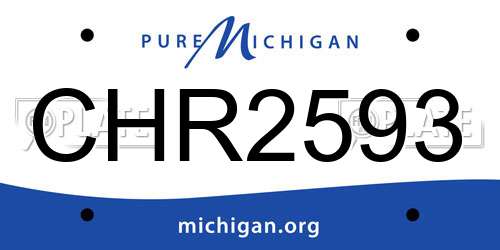 CHR2593 Michigan License Plate