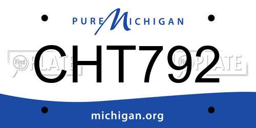 CHT792 Michigan License Plate