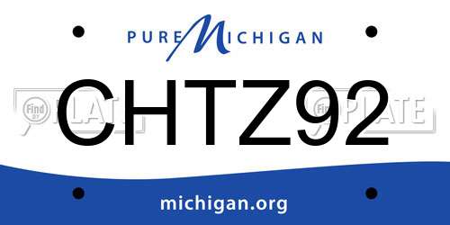 CHTZ92 Michigan License Plate