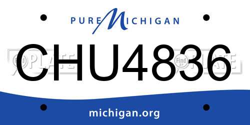 CHU4836 Michigan License Plate