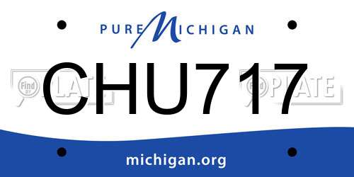 CHU717 Michigan License Plate