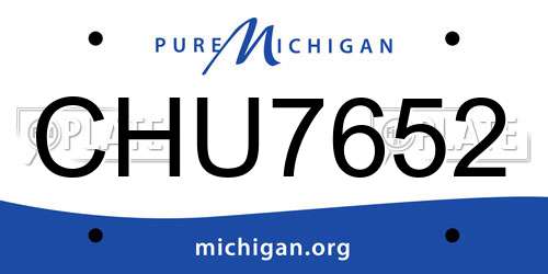 CHU7652 Michigan License Plate