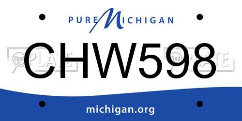 CHW598 Michigan License Plate