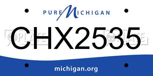 CHX2535 Michigan License Plate