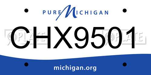 CHX9501 Michigan License Plate