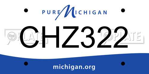 CHZ322 Michigan License Plate