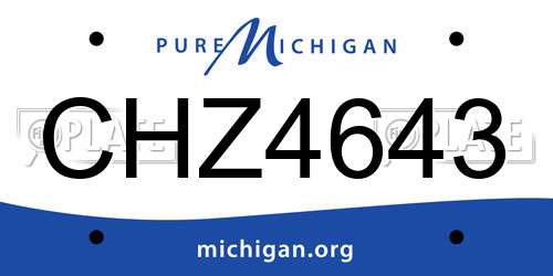 CHZ4643 Michigan License Plate