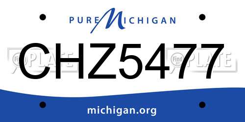 CHZ5477 Michigan License Plate